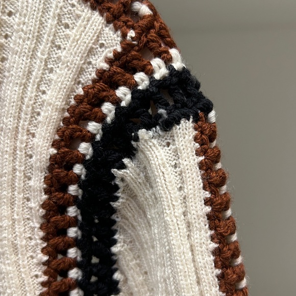 Sea New York Cream and Brown Knit Cardigan - Picture 3 of 9